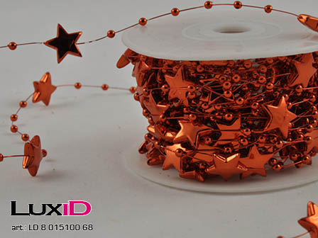 Metalized star beads 68 rood 15mm x 10m